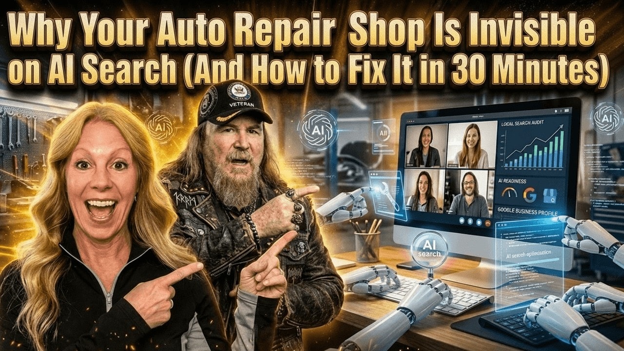 video thumbnail for 'Why Your Auto Repair Shop Is Invisible on AI Search (And How to Fix It in 30 Minutes)'